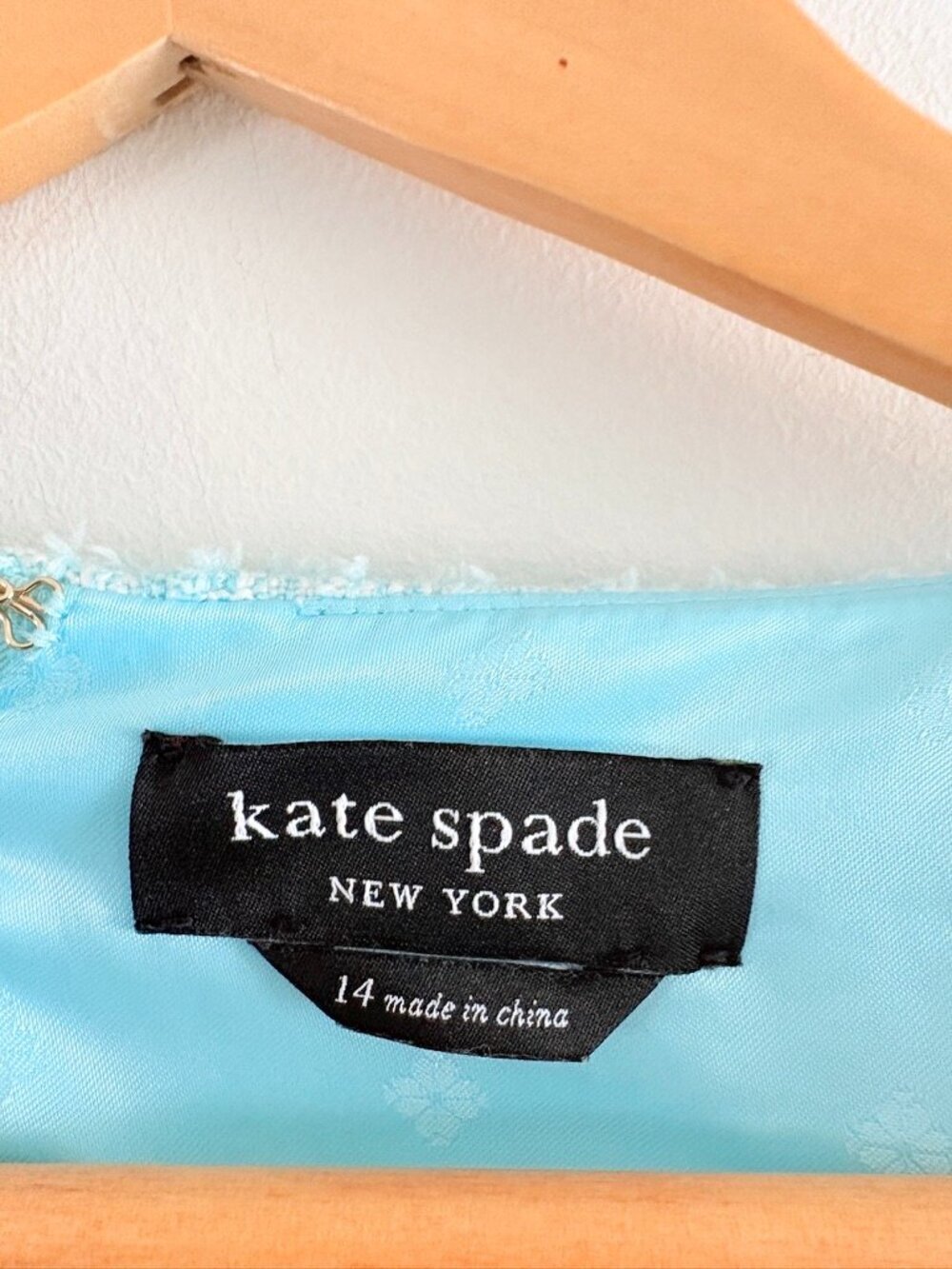 Kate Spade Belted Tweed Dress Light Blue Size 14 - Picture 4 of 5